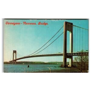 Verrazano-Narrows Bridge New York City Vintage Postcard Dexter Press